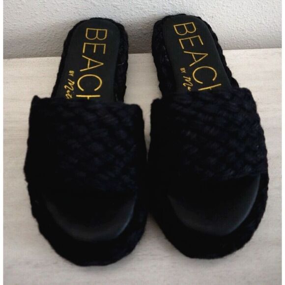 BEACH x Matisse Women's Sz 7M Black Caspia Platform Casual Slip-On Sandals - Picture 8 of 12